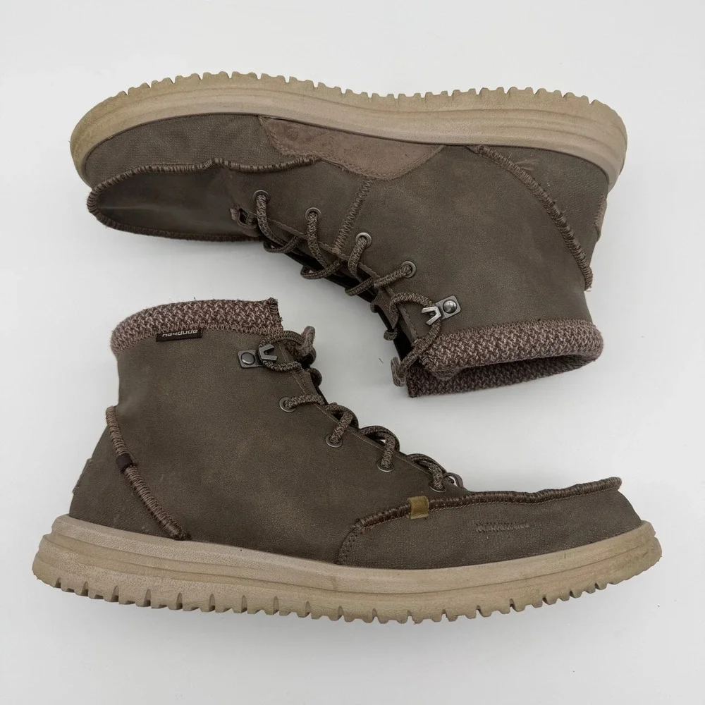 Hey Dude Bradley Boots Mens 13 Chocolate Brown Shoes Classic Casual